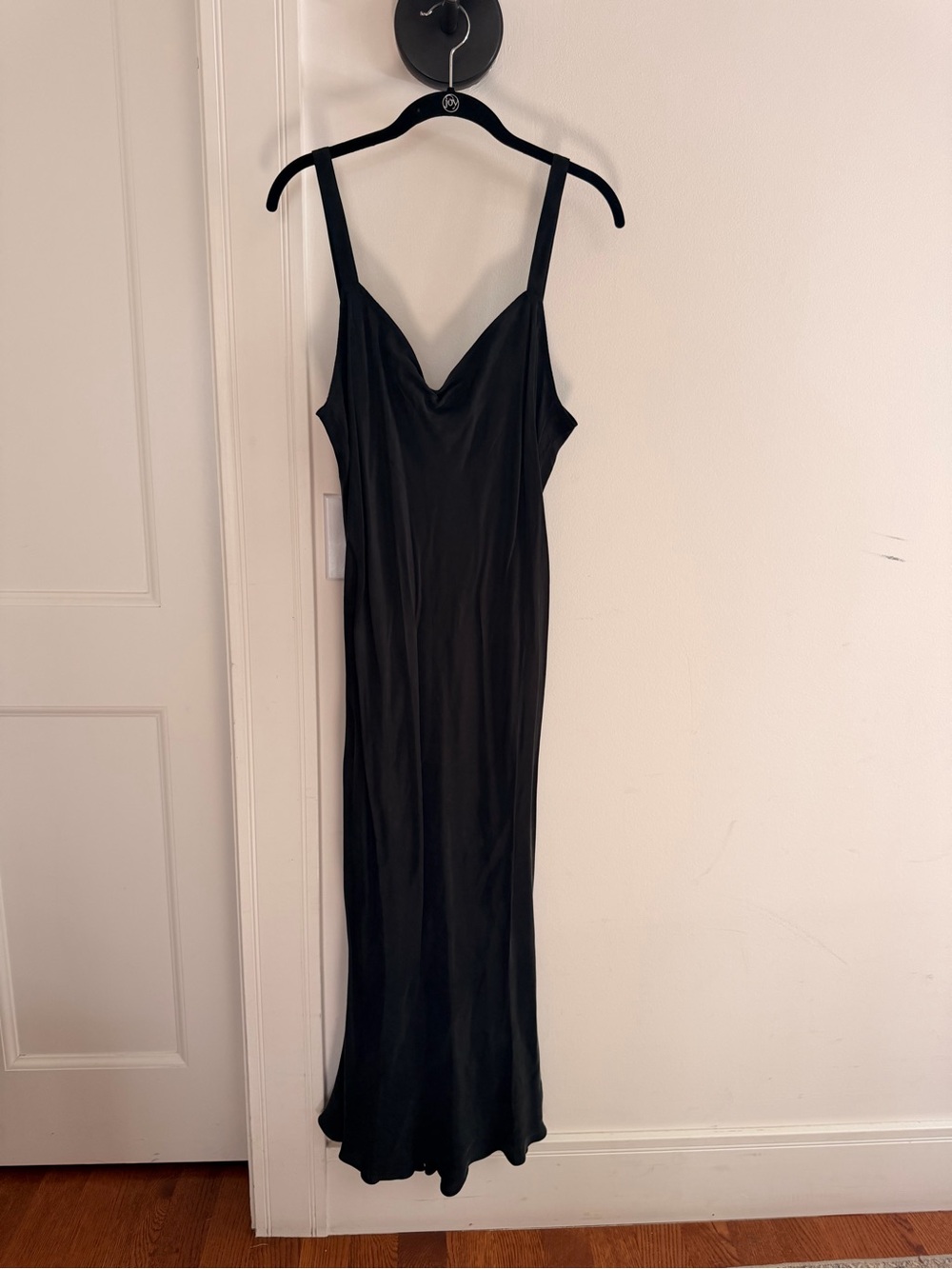 J. CrewSleek Black Slip Dress with Cowl Neck